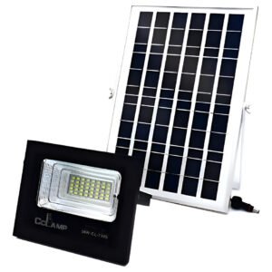 Reflector Solar Led 50w Cclamp Con Control Remoto Negro 6500k Ip67