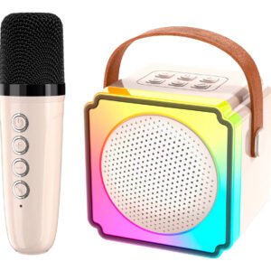 Mini Altavoz Bluetooth Karaoke Para Niños Luz Rgb Recargable