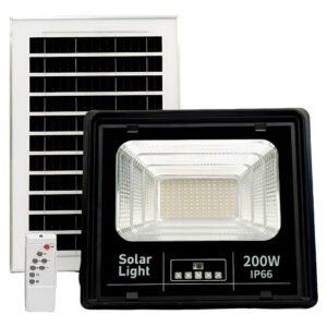 Reflector Lámpara Led Solar 200w Exterior Con Control Remoto