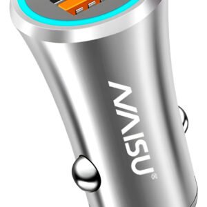 Cargador De Celular Cigarrera Para Carro Carga Rápida - 38w Color Gris