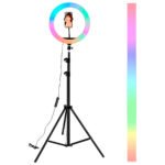 Aro De Luz Rgb Led Flash 26 Cm Fotografía Selfie + Trípode