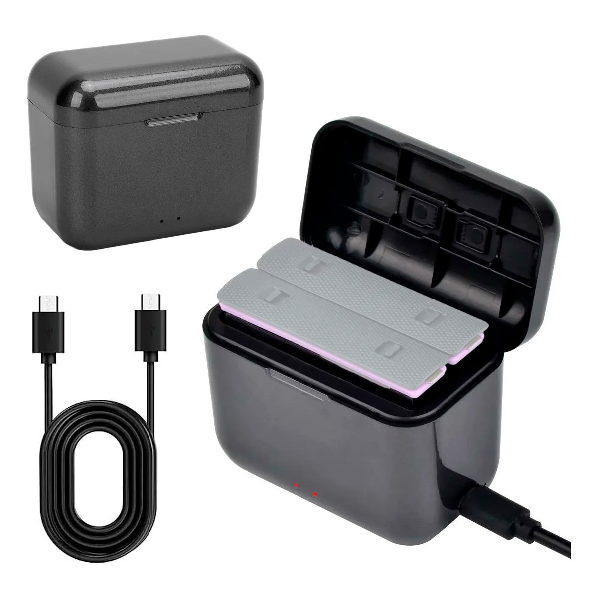 Cargador Dual Estuche Para 2 Baterías De Cámara Insta360 X5