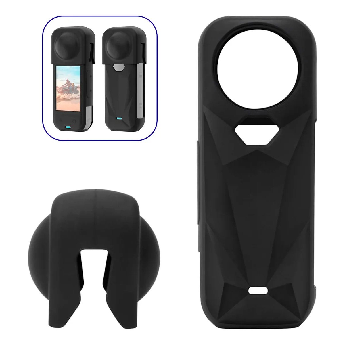 Funda Estuche De Silicona + Protector Lente Para Insta360 X5