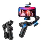 Gimbal Estabilizador Imagen Para Celular Luz Led Y Micrófono