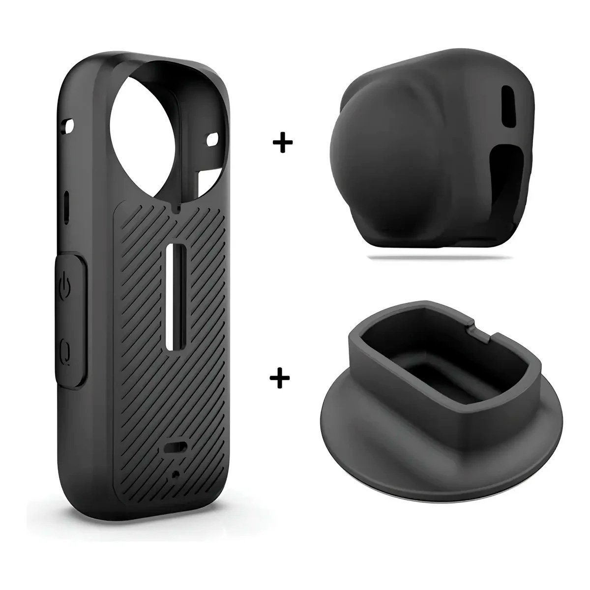 Kit Combo Protectores 3 En 1 Para Insta360 X4 Goma Y Estuche