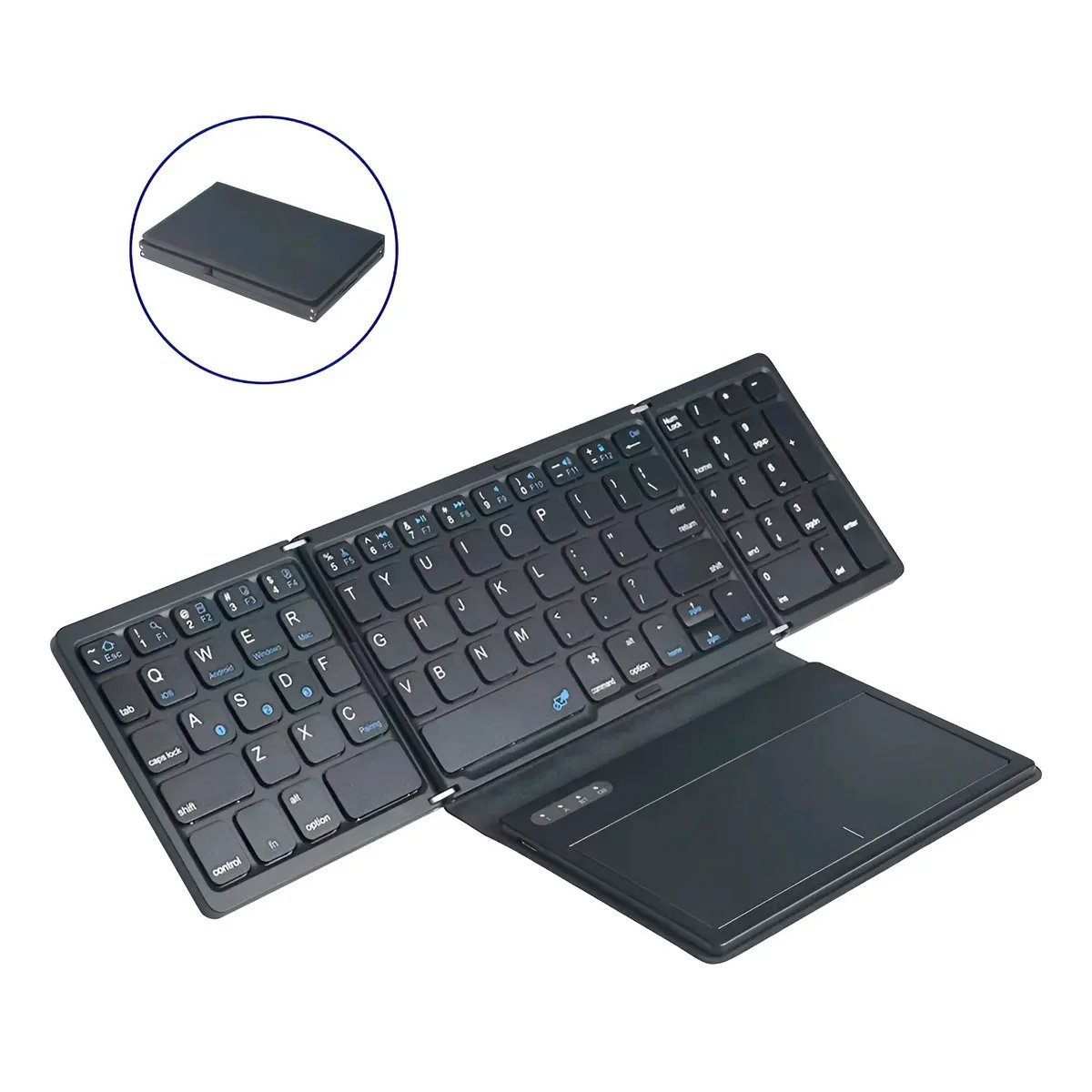 Teclado Bluetooth Inalámbrico Ligero Y Plegable Mouse Táctil