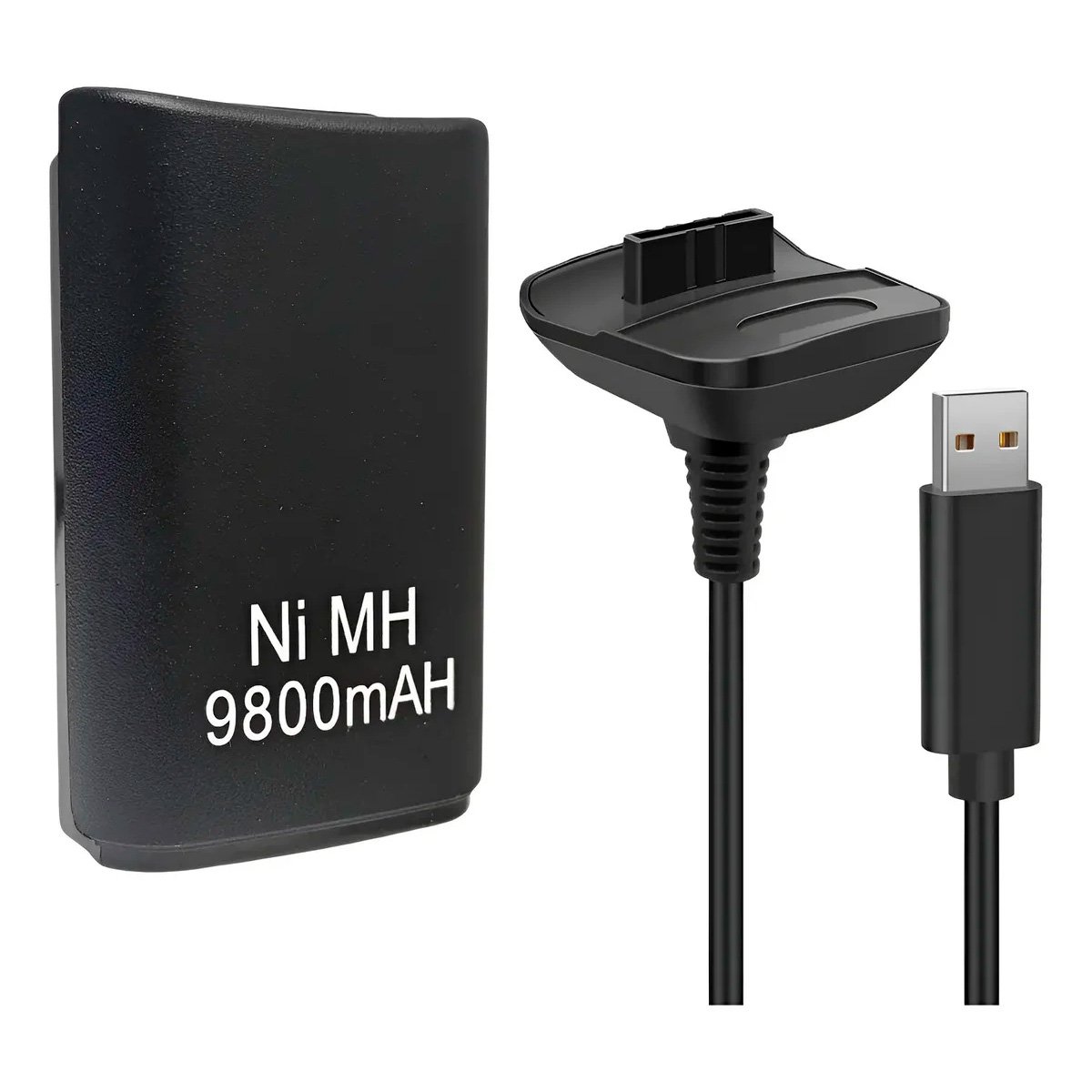 Cargador Kit Carga Y Juega Para Xbox 360 Batería De 9800mah