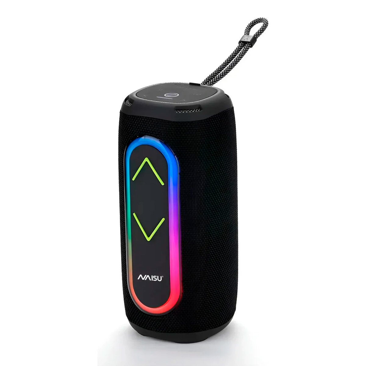 Parlante Portátil Con Bluetooth Luz Rgb Y Usb Aux  10w Naisu
