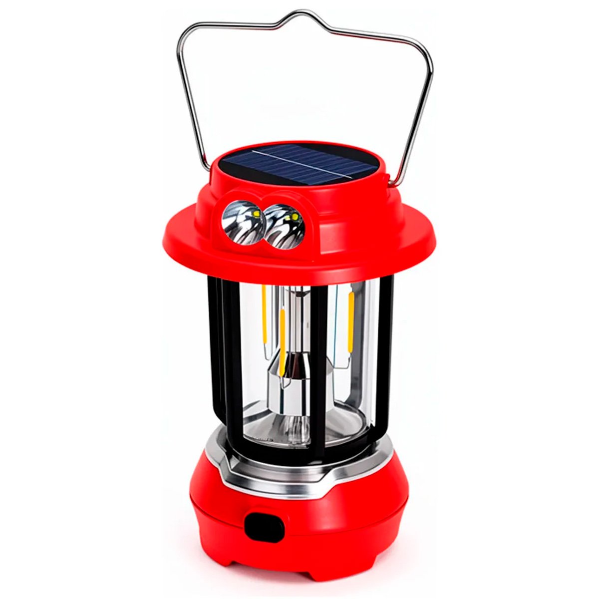 Farol Lámpara Exterior Con Panel Solar Luz Cálida Fría Mixta