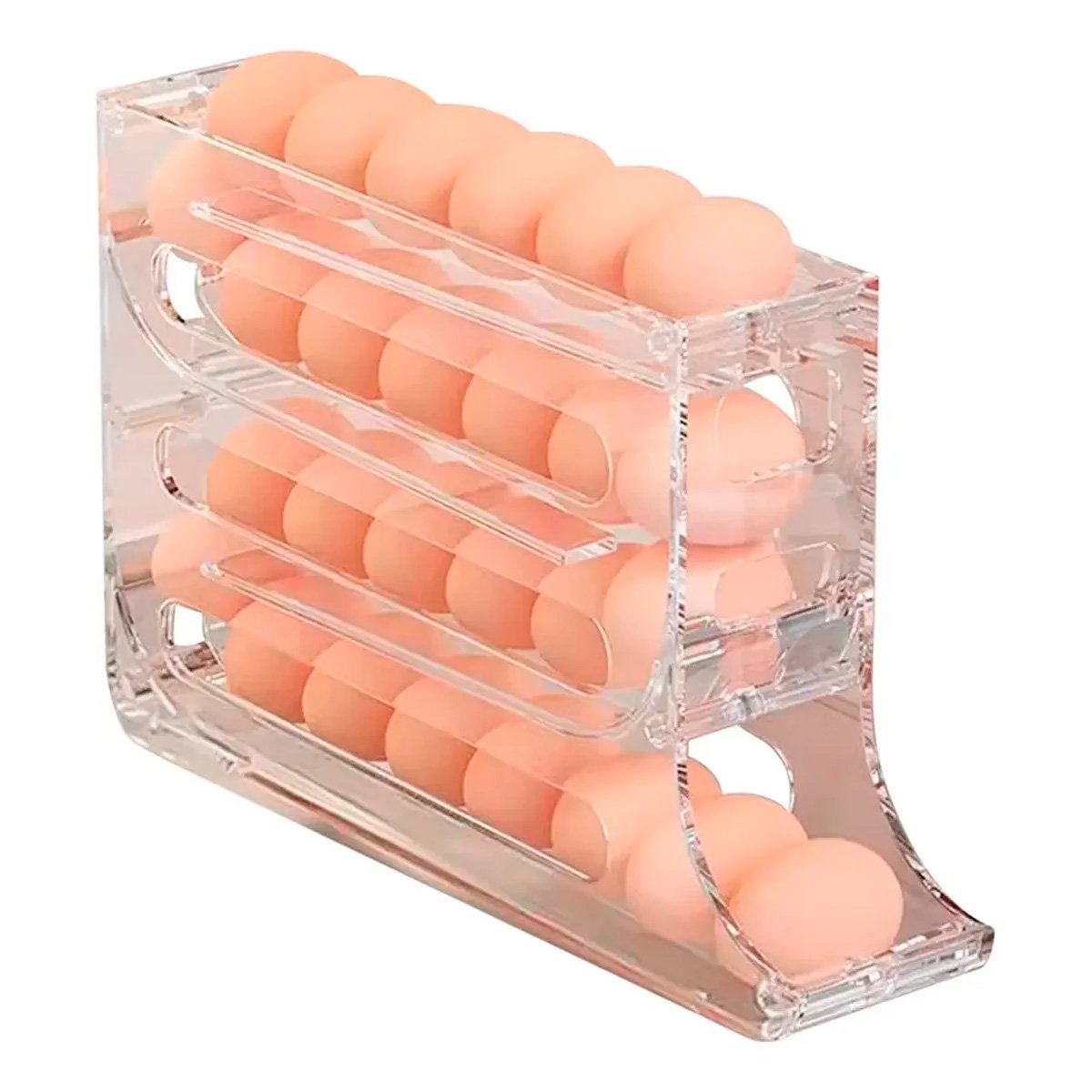 Huevero Organizador Rodante Transparente Para Nevera Cocina