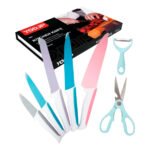 Juego Set Kit 5 Cuchillos Para El Hogar + Tijeras + Pelador