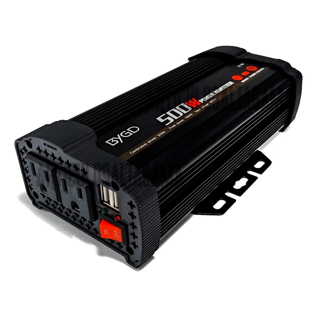 Inversor De Corriente 500w 12v A 110v Doble Enchufe Y Usb