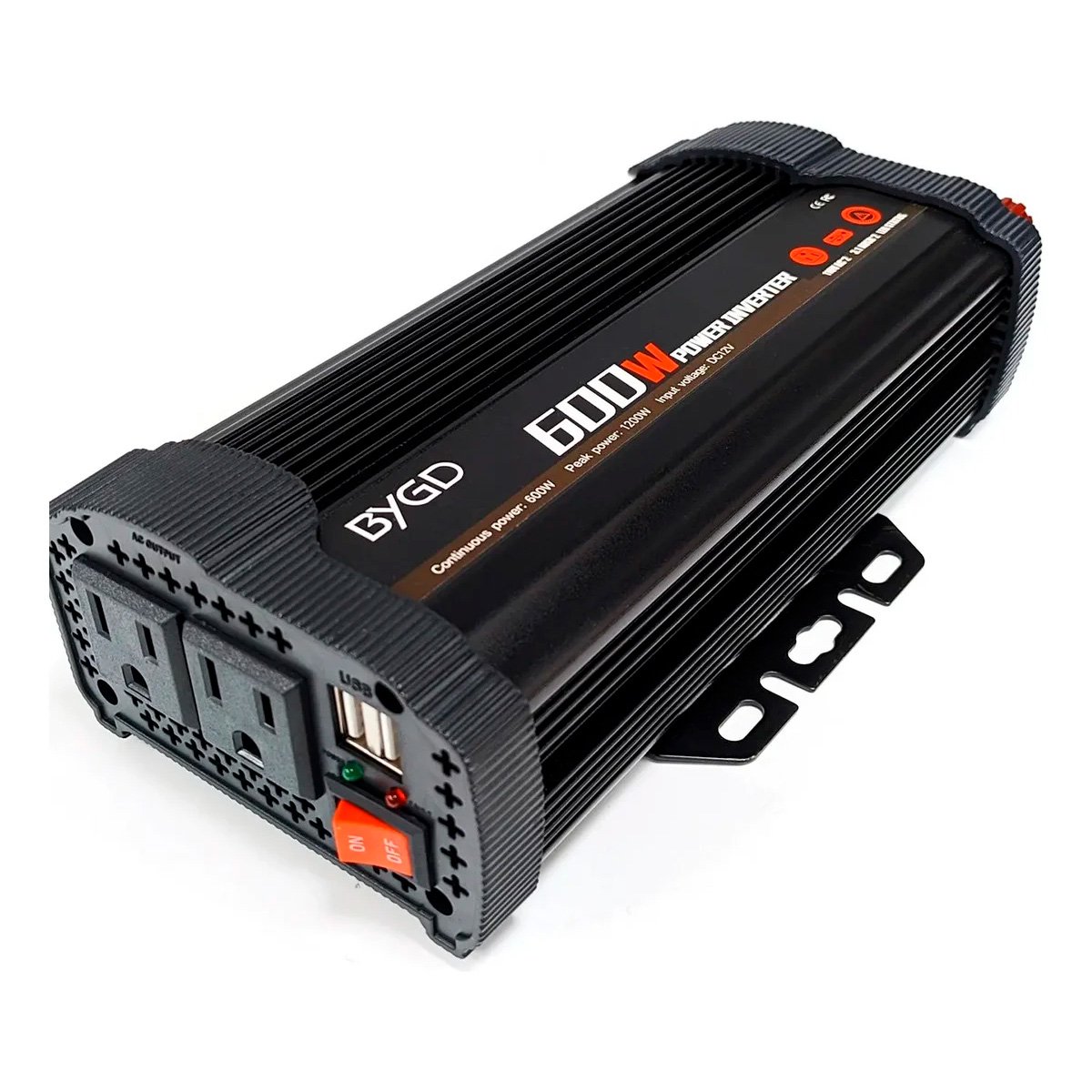 Inversor De Corriente 600w 12v A 110v Doble Enchufe Y Usb