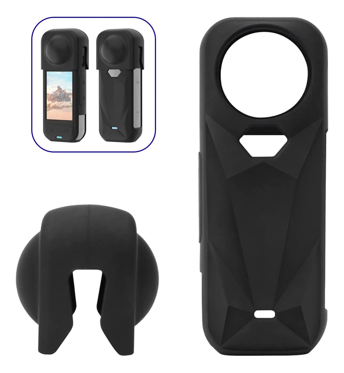 Funda Estuche De Silicona + Protector Lente Para Insta360 X5