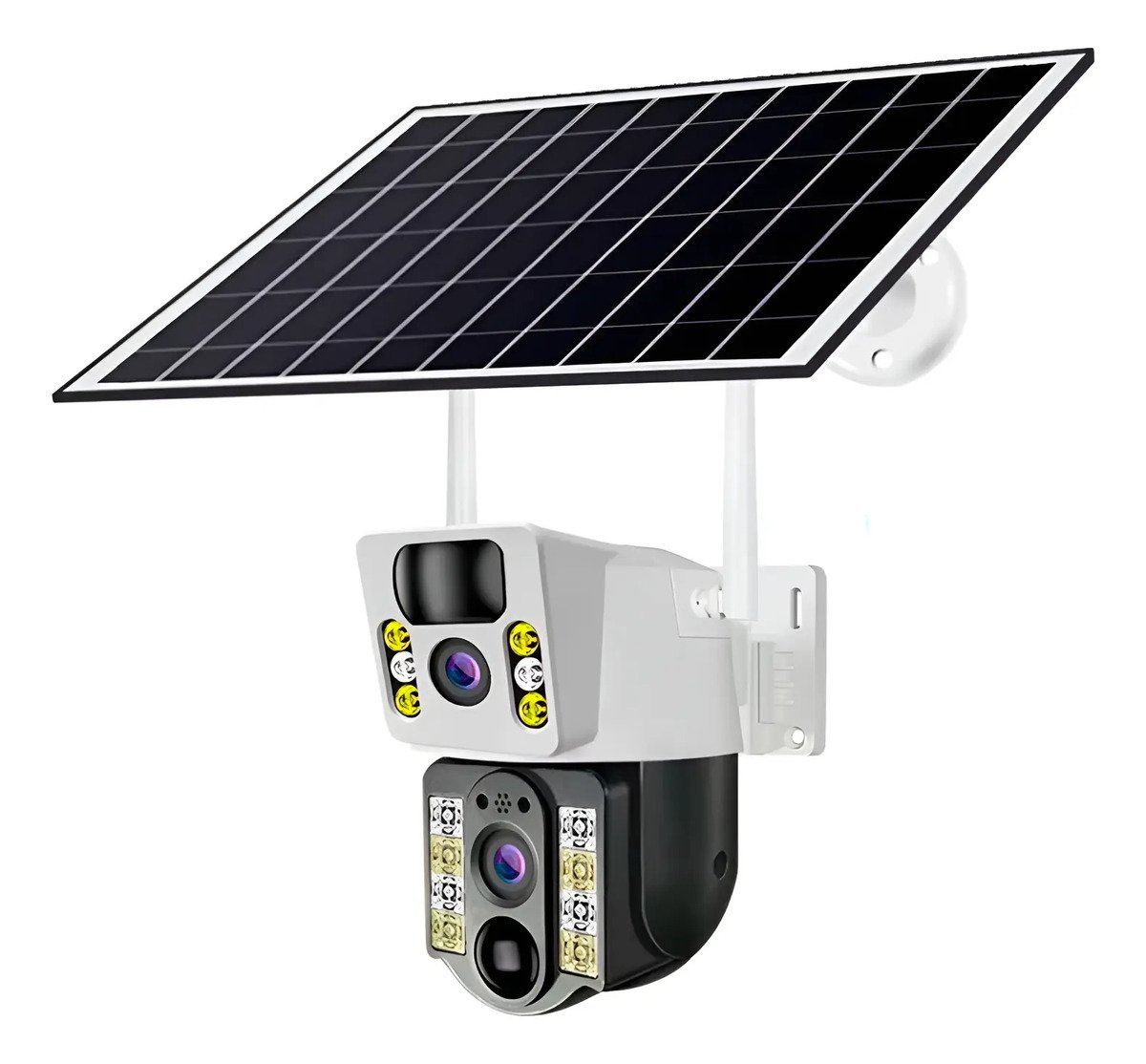 Cámara Doble Lente Seguridad Ip Wifi Exterior + Panel Solar