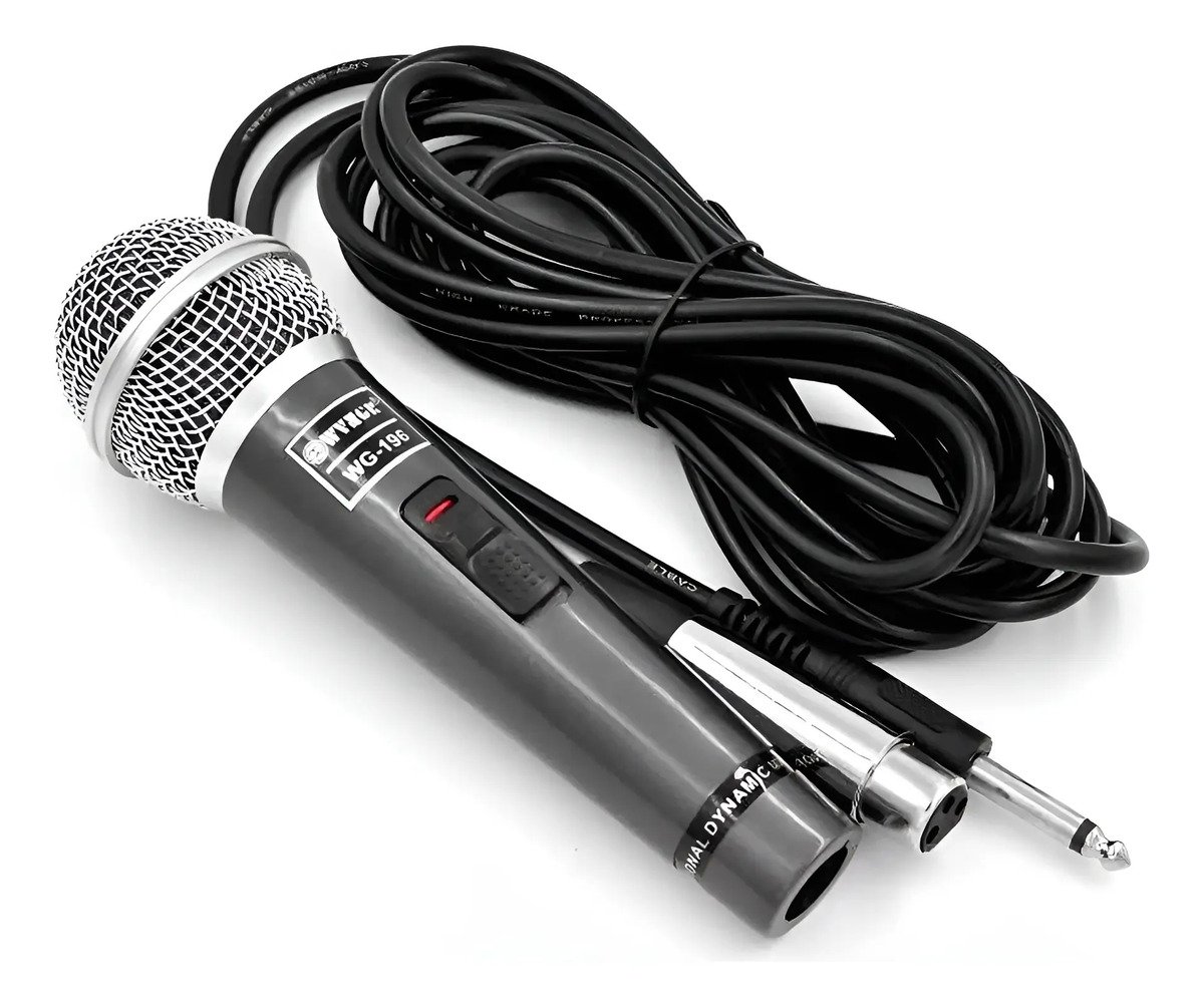 Micrófono Wvngr Alámbrico Wg-196 Con Cable Plug 6.3mm