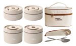 Set Lonchera Con Juego De 4 Piezas Para Comida + 2 Cubiertos