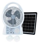 Ventilador Recargable Panel Solar 2 Bombillos Radio Parlante