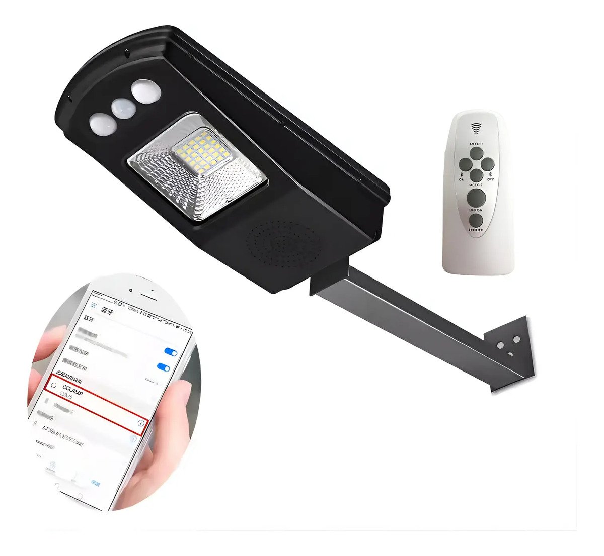 Lampara Exterior Led Solar 30w Sensor Y Bluetooth Control