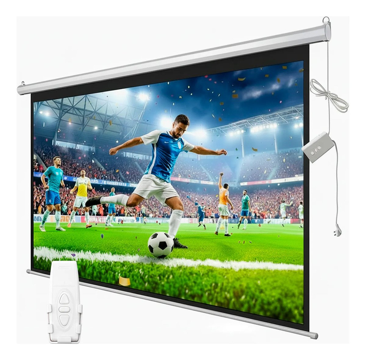 Telón Pantalla De 84 Pulgadas Retráctil Eléctrico + Control