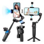 Gimbal Estabiliza Imagen Para Celular + Luz Micrófono Cámara