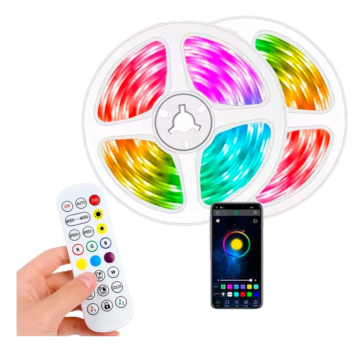 Tira Maguera Luces Led Multicolor 10 Metros + Control Remoto