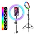 Aro De Luz Rgb Led Flash 33 Cm Fotografía Selfie + Trípode
