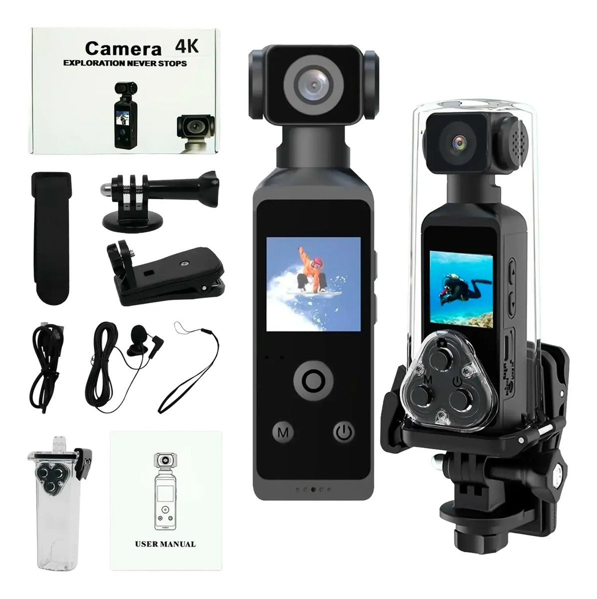 Cámara Deportiva Acción 4k + Carcasa Sumergible + Accesorios