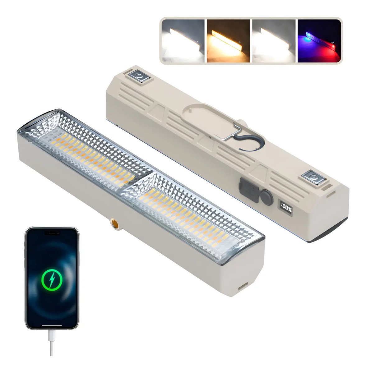 Lámpara Led Magnética Recargable Luz Fría Cálida Mixta 20cm