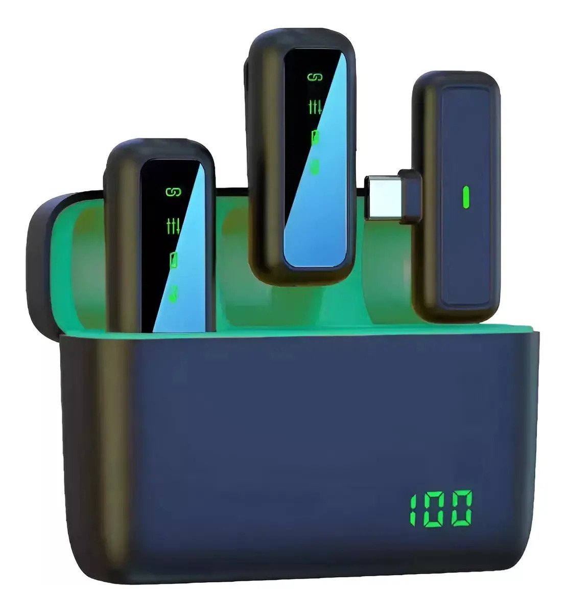 Micrófono Inalámbrico De Solapa 2 En 1 Para Tipo C Y Iphone