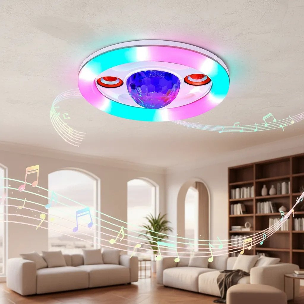 Lampara Bombillo Luz Led Rgb 36w Parlante Bluetooth Remoto