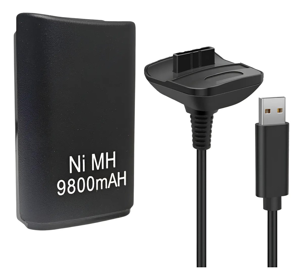 Cargador Kit Carga Y Juega Para Xbox 360 Batería De 9800mah