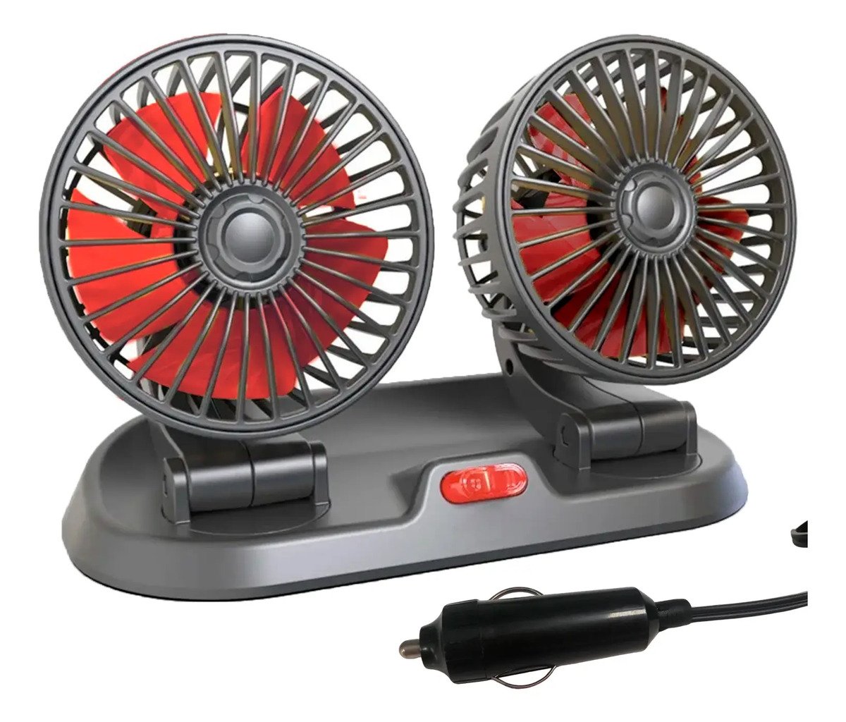 Ventilador Para Carro Doble Cabezal Ajustable De 360 Con 12v