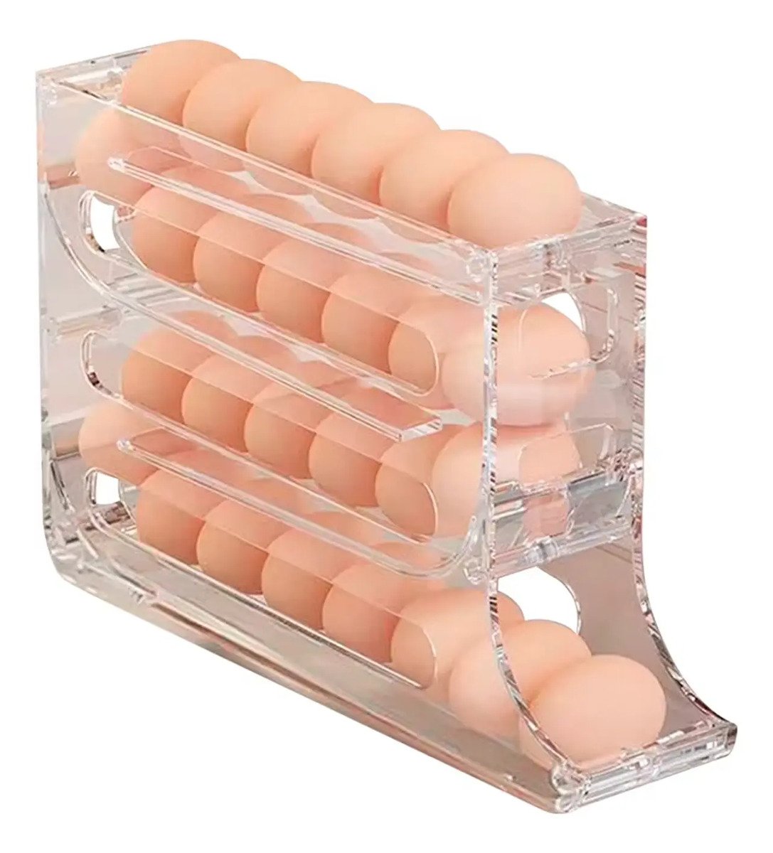 Huevero Organizador Rodante Transparente Para Nevera Cocina
