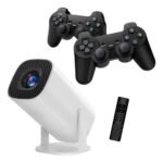 Proyector Gamer Juegos Con 2 Mandos A Distancia Inalámbricos