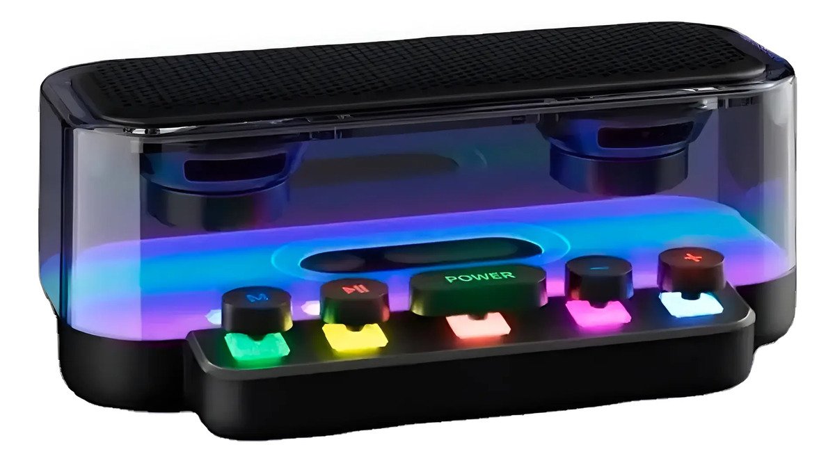 Parlante Trasparente Bluetooth Caja Sonido Portátil Usb Rgb