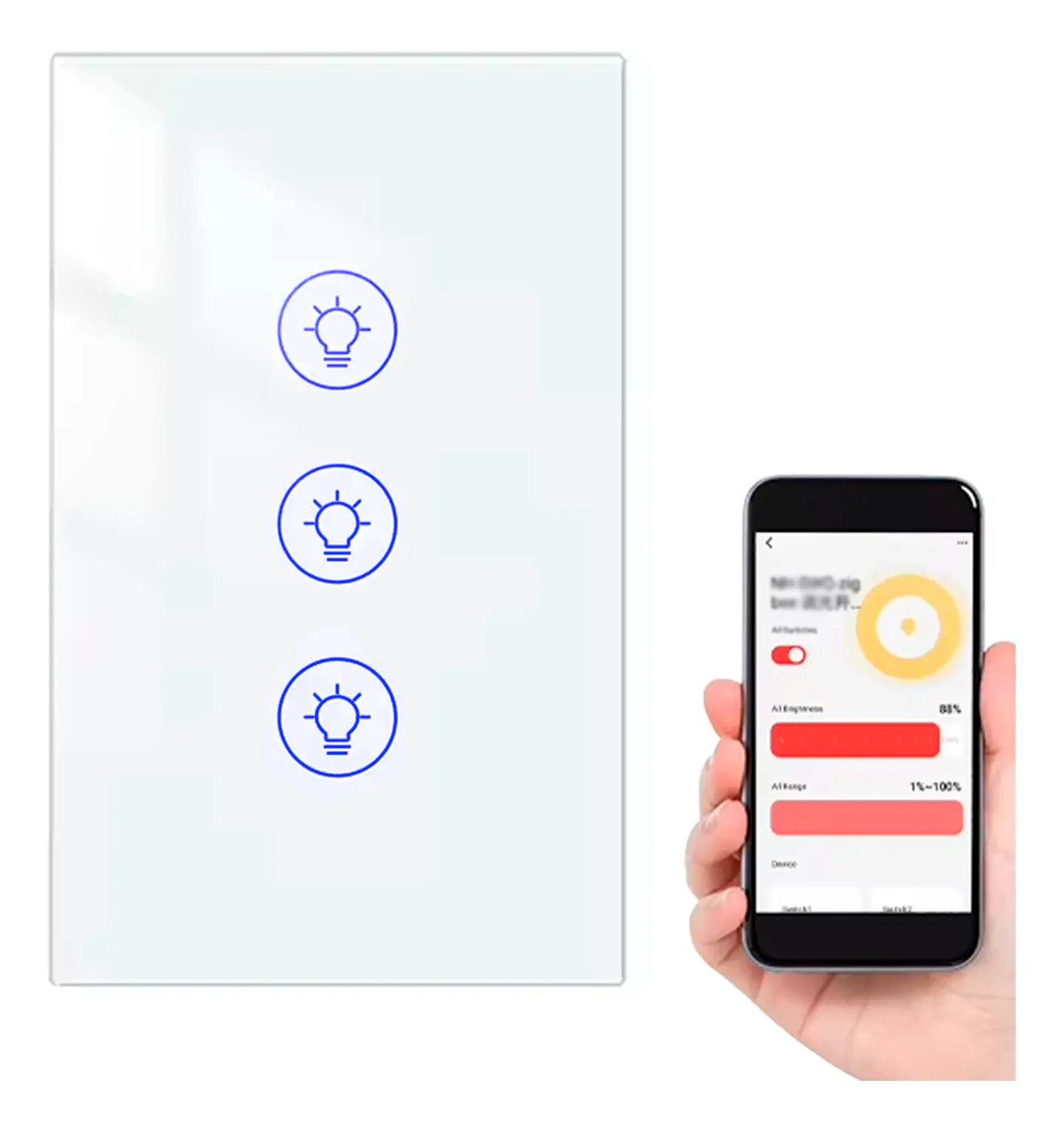 Interruptor Inteligente 3 Botones Compatible Alexa Y Google