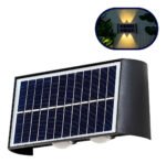 Lámpara De Aplique De Pared Luz Cálida 4leds Con Panel Solar