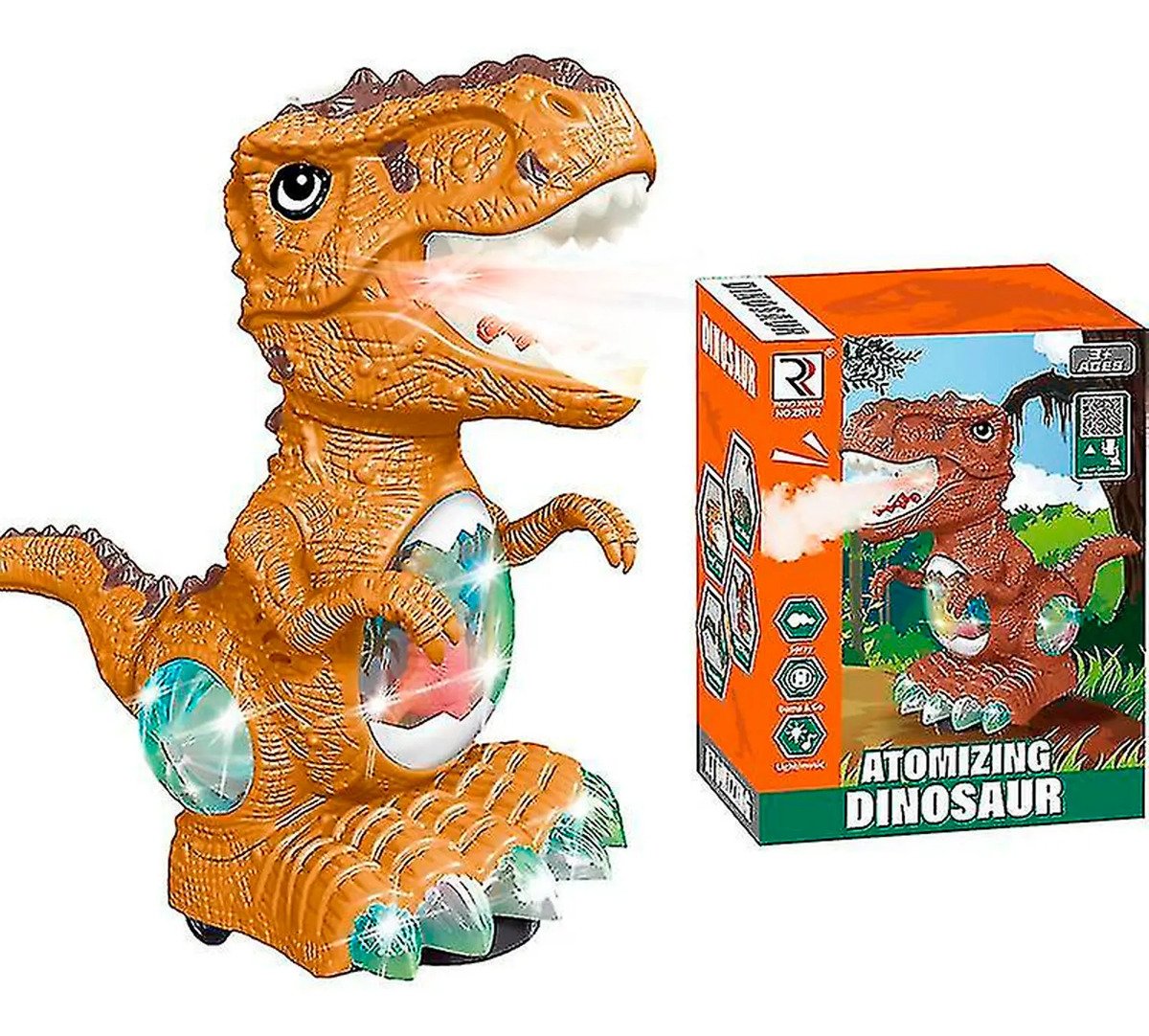 Juguete De Dinosaurio Para Niños Con Vapor Sonido Movimiento