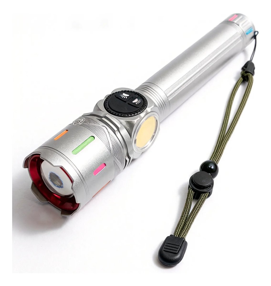 Linterna Potente Gran Alcance Luz Lateral Frontal Recargable