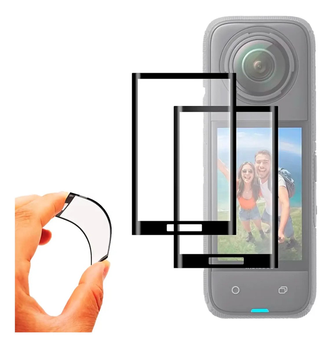 Set Kit Protector De Pantalla 2 Vidrios Para Insta360 X4 X5