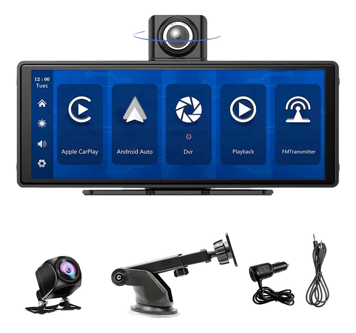 Espejo Retrovisor De 10 Pulgadas Con Cámara Pantalla Táctil