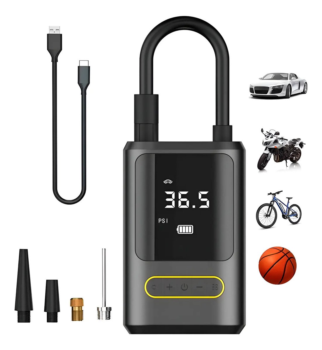Compresor Inflador De Llantas Portátil Para Carro Moto Balón