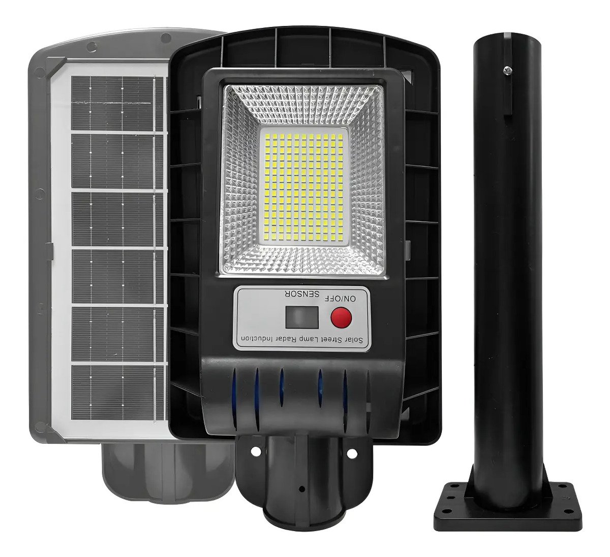 Lámpara De Exterior Led Con Panel Solar 120w + Soporte Pared