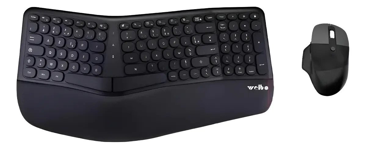 Combo Teclado Y Mouse Ergonomicos Inalambrico Weibo Wb-218