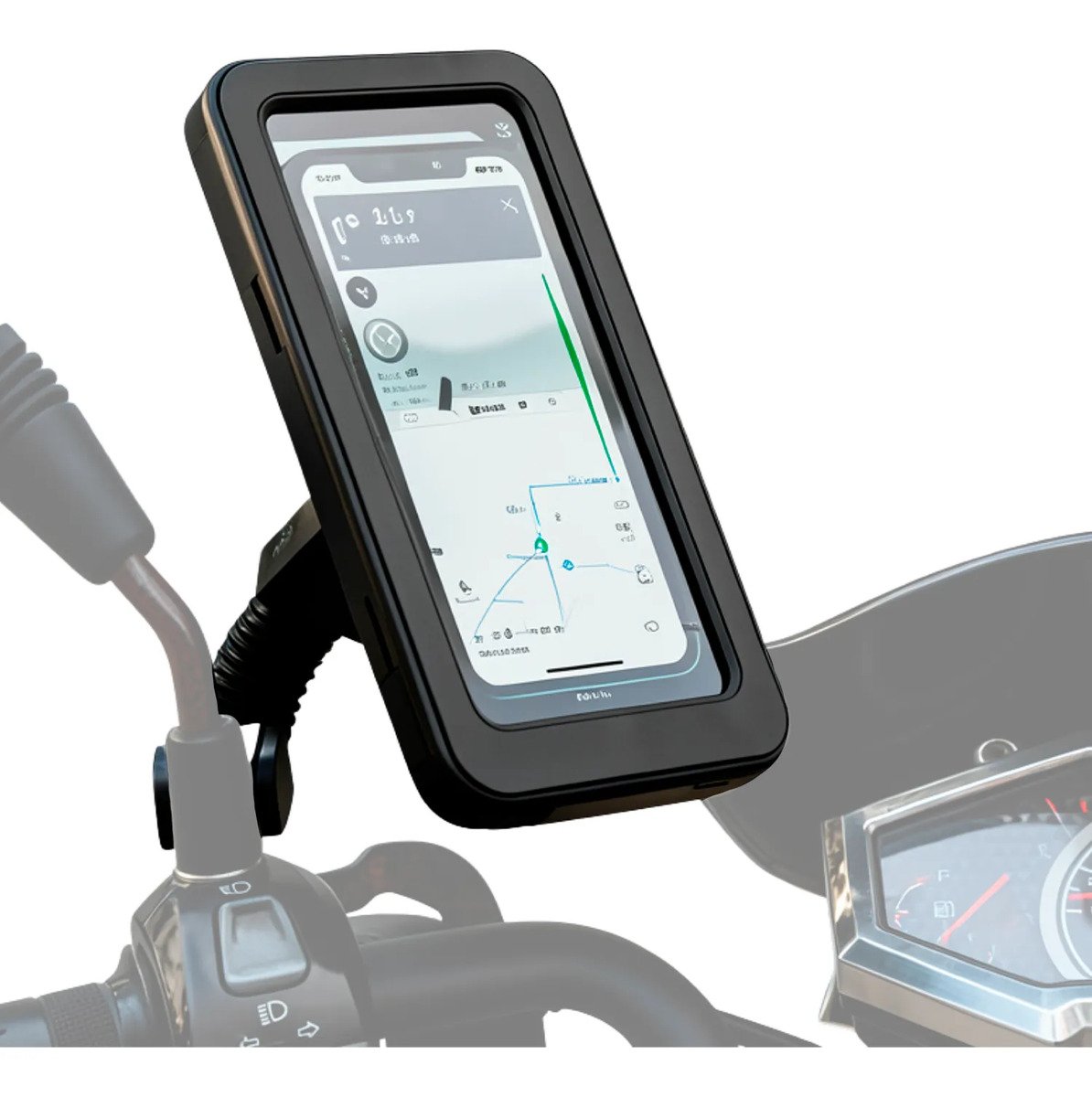 Soporte Ajustable 360° Para Celular Fijado En El Espejo Moto