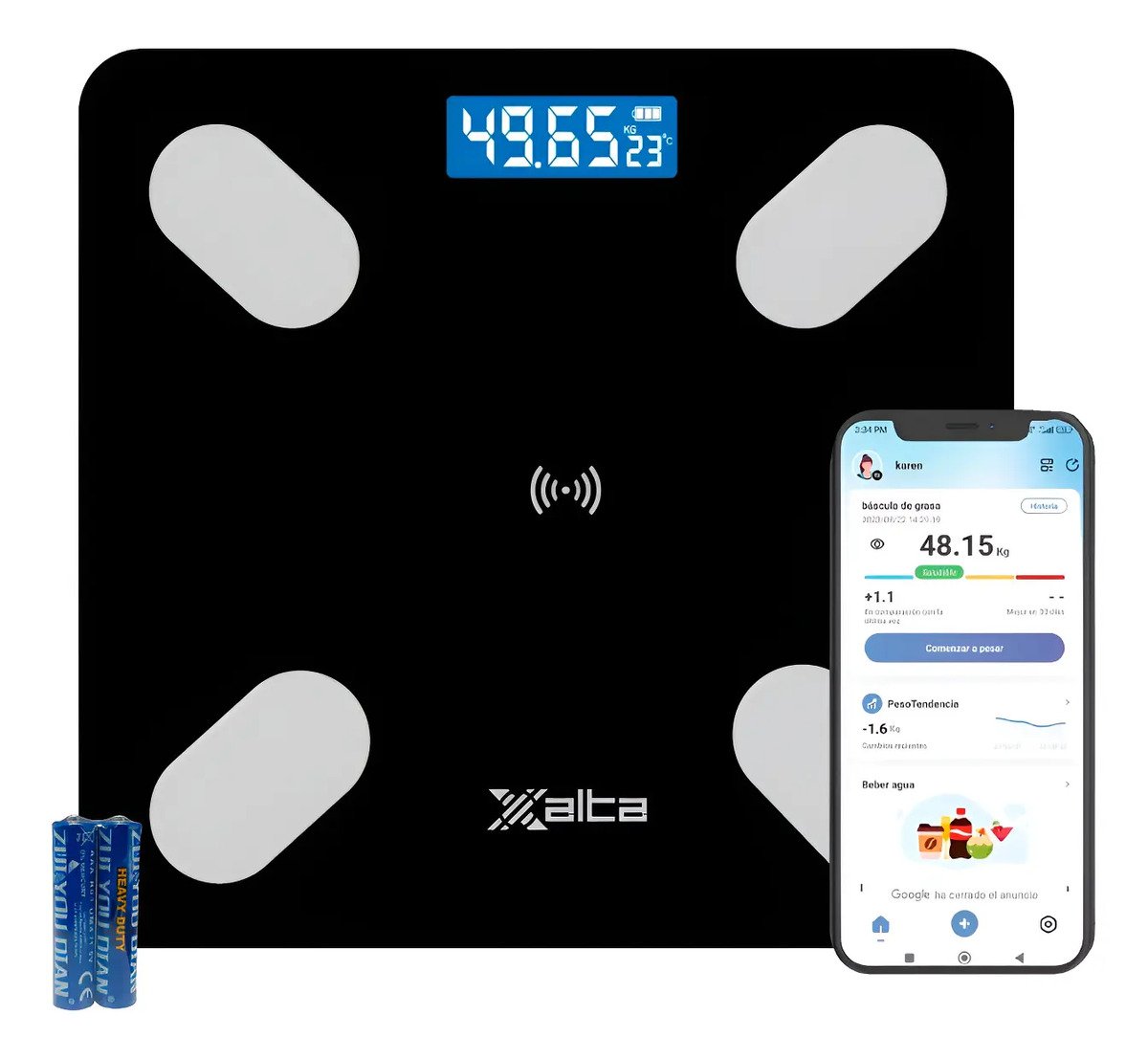 Pesa Balanza Inteligente Bluetooth Grasa Peso Corporal