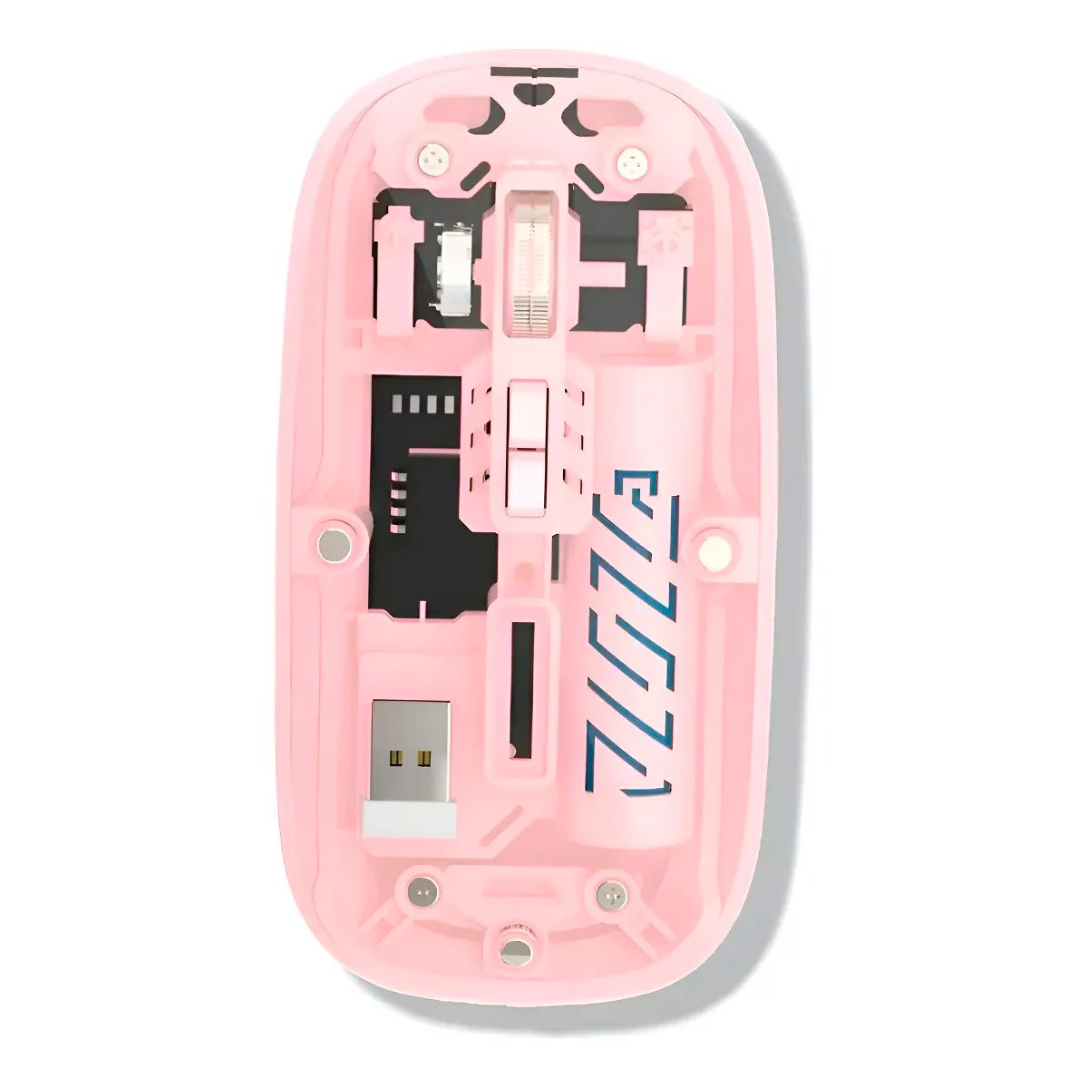 Mouse 2 En 1 Bluetooth O Usb Para Pc Celular Y Tablet Rosa