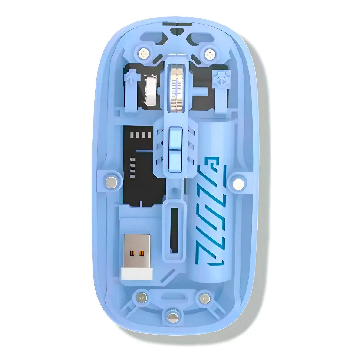 Mouse 2 En 1 Bluetooth O Usb Para Pc Celular Y Tablet Violet