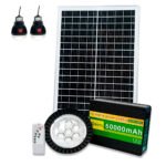 Batería Portátil 60.000mah + Panel Solar + Bombillos Gd-3601